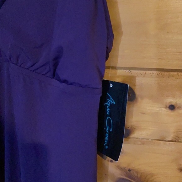 NWT Aqua Green purple tankini swim top - Picture 3 of 5